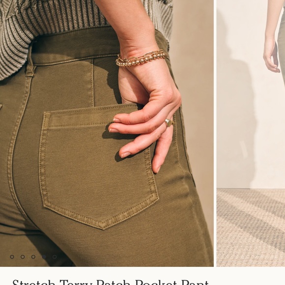 Faherty - Stretch Terry Patch Pocket Pant Olive Green - Picture 3 of 7